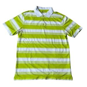 Nike‎ Golf Tour Performance Dri-Fit Polo Short Sleeve Lime Green Stripe Large